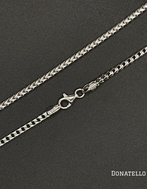 Load image into Gallery viewer, Sterling Silver 925 Franco Chain 2.5MM, 16"-24", Square Box Chain Necklace, Italian Made Sterling Silver 925 Unisex Chain by Donatello Gian
