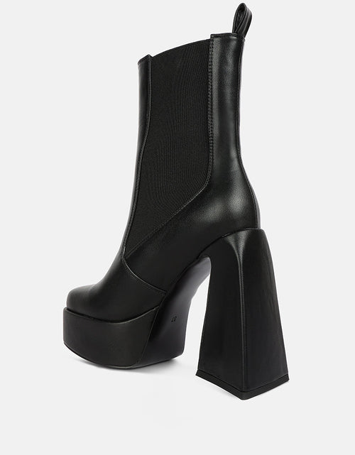 Load image into Gallery viewer, frosty high platform block heel chelsea boot by London Rag

