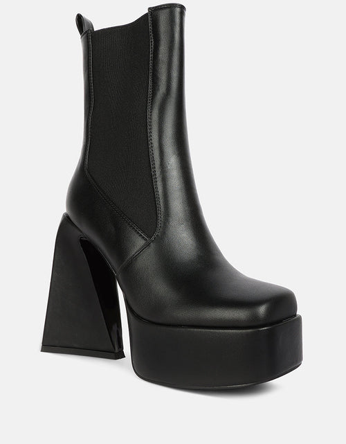 Load image into Gallery viewer, frosty high platform block heel chelsea boot by London Rag
