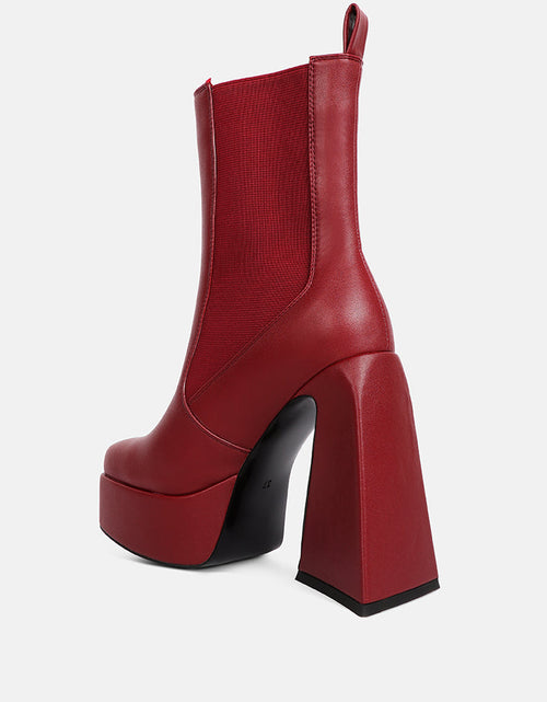 Load image into Gallery viewer, frosty high platform block heel chelsea boot by London Rag
