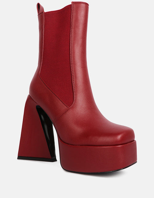 Load image into Gallery viewer, frosty high platform block heel chelsea boot by London Rag
