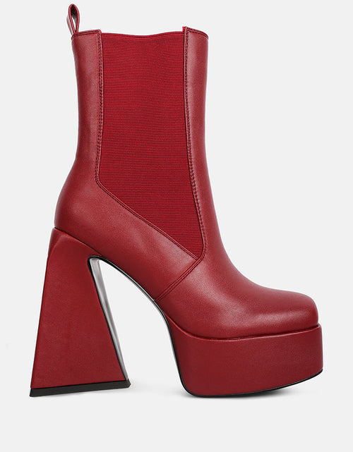 Load image into Gallery viewer, frosty high platform block heel chelsea boot by London Rag
