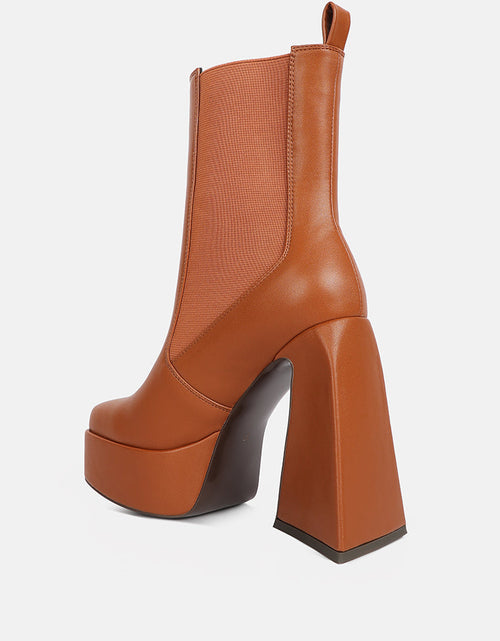 Load image into Gallery viewer, frosty high platform block heel chelsea boot by London Rag
