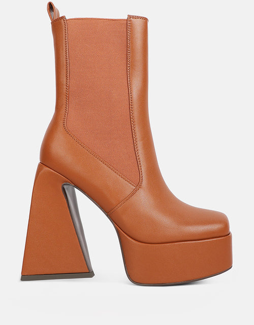 Load image into Gallery viewer, frosty high platform block heel chelsea boot by London Rag
