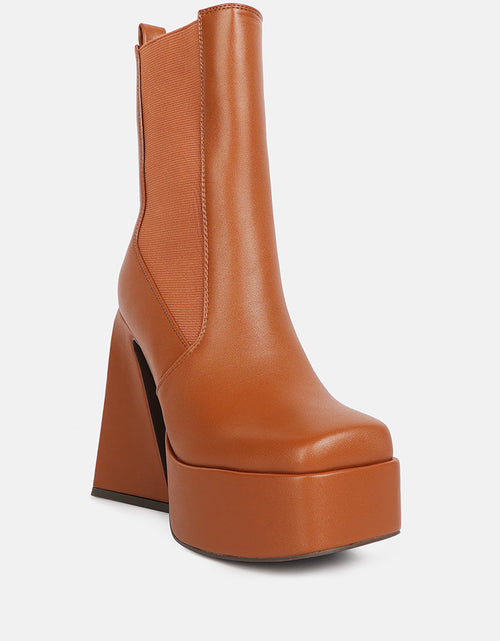 Load image into Gallery viewer, frosty high platform block heel chelsea boot by London Rag
