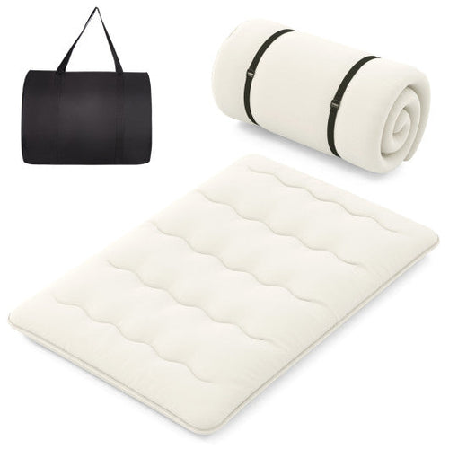 Load image into Gallery viewer, Queen/King/Twin/Full Futon Mattress Floor Sleeping Pad with Washable Cover Beige-Full Size
