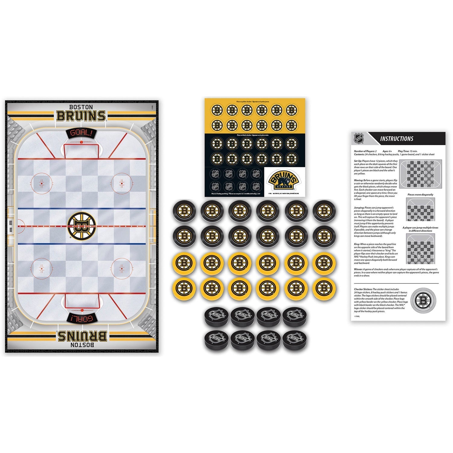 Boston Bruins Checkers Board Game by MasterPieces Puzzle Company INC