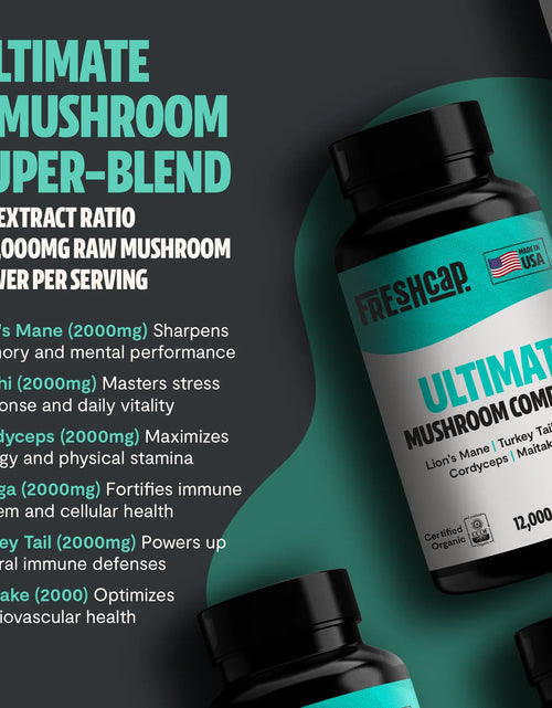 Load image into Gallery viewer, Organic Mushroom Complex Supplement Capsules
