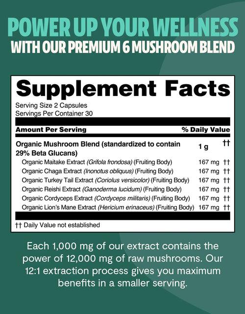 Load image into Gallery viewer, Organic Mushroom Complex Supplement Capsules
