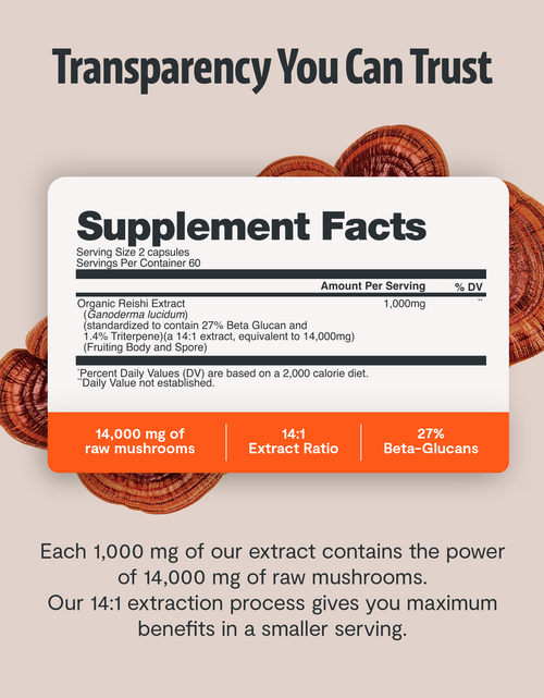 Load image into Gallery viewer, Organic Reishi Mushroom Capsules
