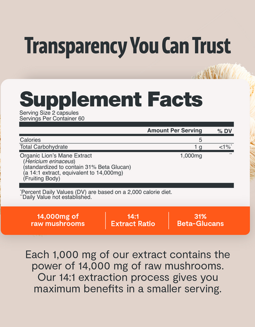 Load image into Gallery viewer, Organic Lion’s Mane Capsules
