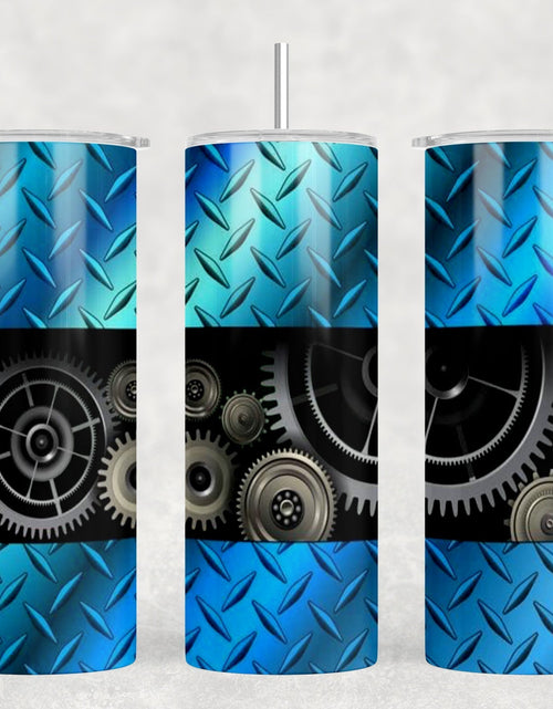 Load image into Gallery viewer, Gears|Skinny Tumbler|Optional Bluetooth Speaker| Speaker Color Varies by Rowdy Ridge Co
