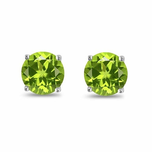 Load image into Gallery viewer, August Birthstone Peridot Round CZ Stud Earrings Gift 2pcs
