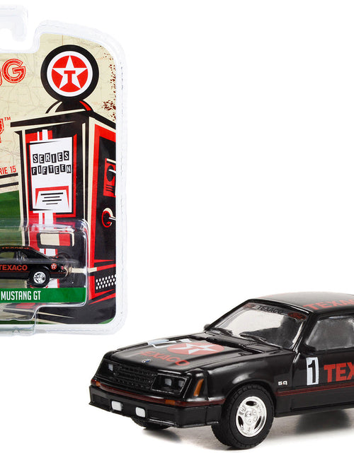 Load image into Gallery viewer, 1982 Ford Mustang GT #1 Black "Texaco" "Running on Empty" Series 15 1/64 Diecast Model Car by Greenlight
