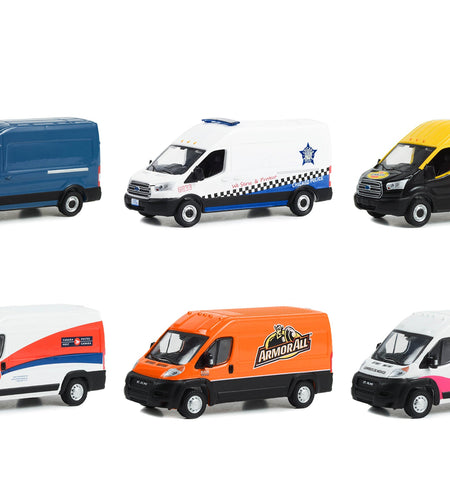 "Route Runners" Set of 6 Vans Series 5 1/64 Diecast Model Cars by Greenlight