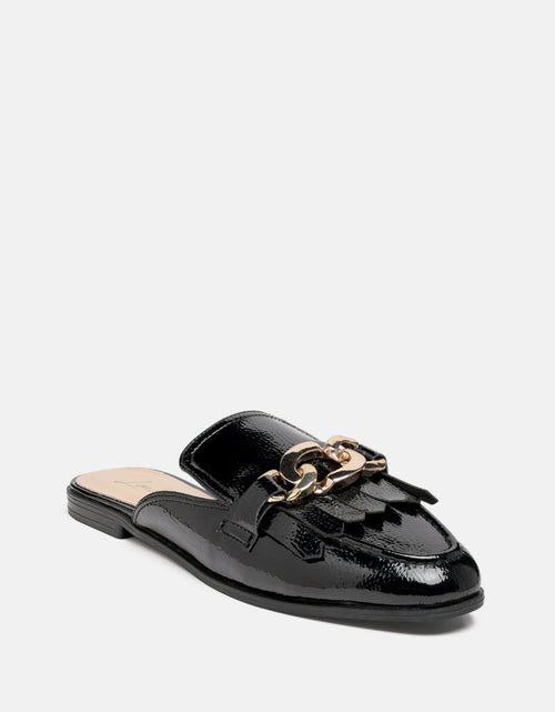 Load image into Gallery viewer, gladioli metal buckled fringe detail mules by London Rag
