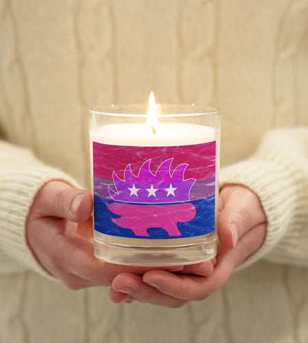 Libertarian Porcupine - LGBTQ - Bisexual Glass jar soy wax candle by Proud Libertarian