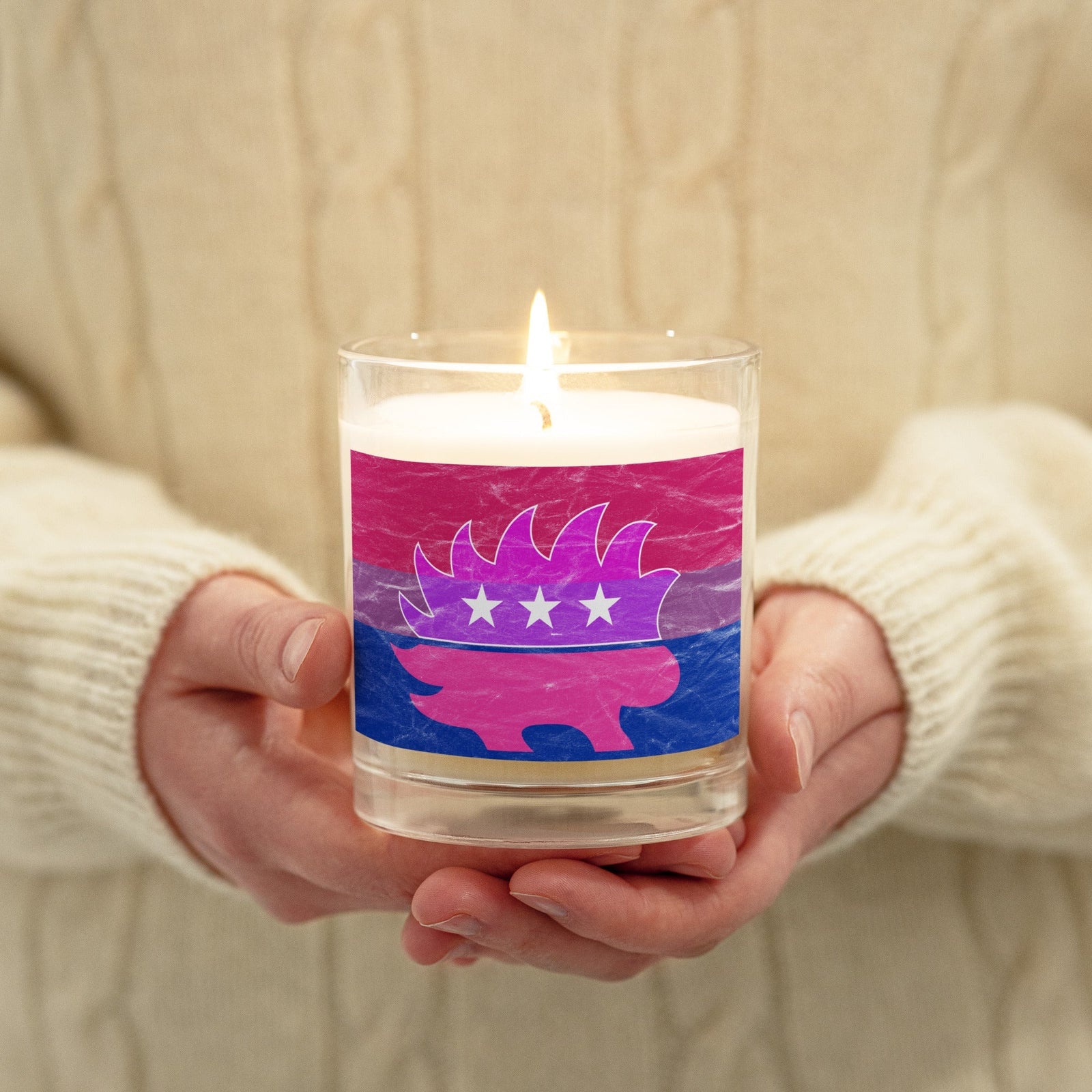 Libertarian Porcupine - LGBTQ - Bisexual Glass jar soy wax candle by Proud Libertarian