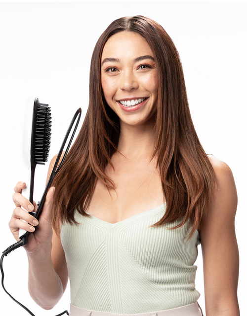 Load image into Gallery viewer, Glossie Ceramic Hair Straightening Brush by InStyler

