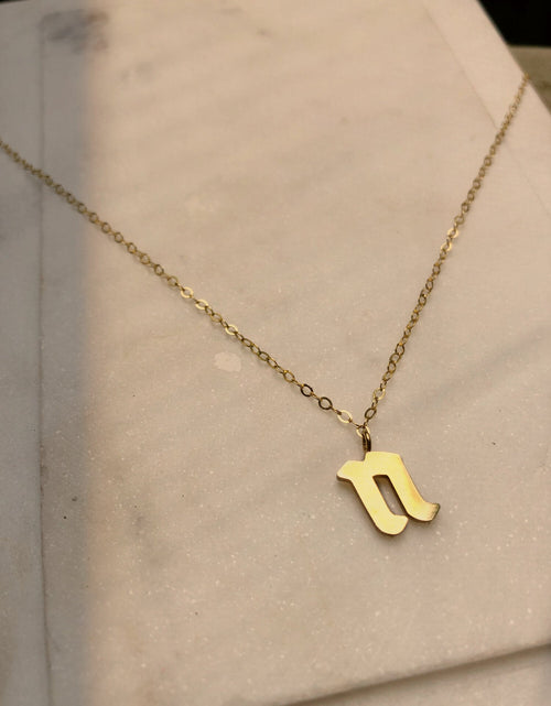 Load image into Gallery viewer, Personalized Goth Babe Custom Letter Initial Necklace by Toasted Jewelry
