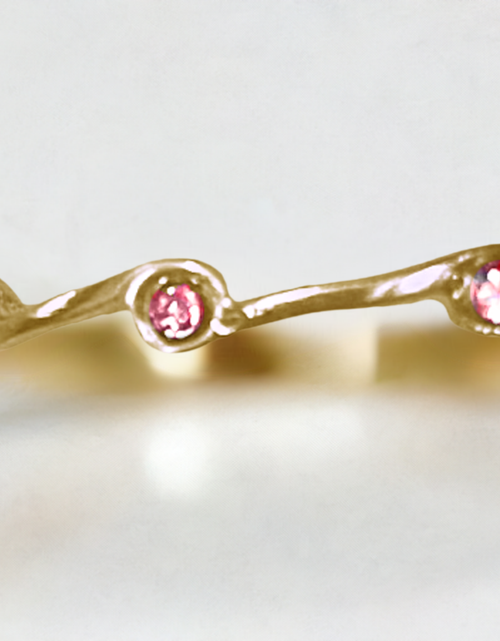Load image into Gallery viewer, Pink Tourmaline Birthstone Stacker Ring by The Urban Charm
