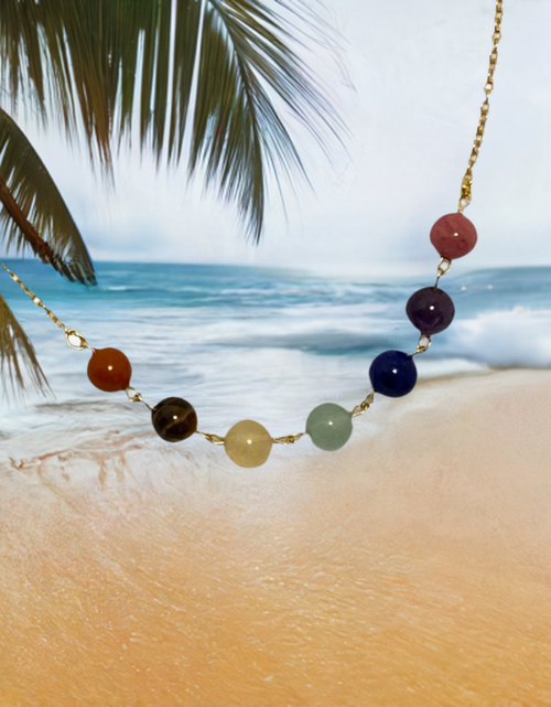 Load image into Gallery viewer, Chakra Balance Necklace with Natural Gemstones and Charm by The Urban Charm
