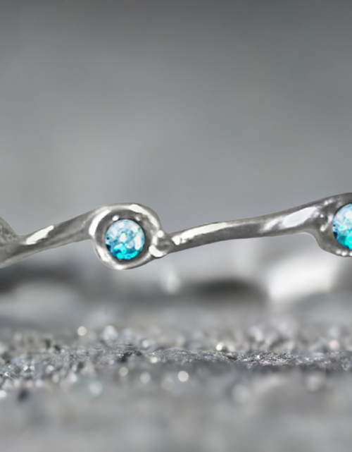 Load image into Gallery viewer, Aquamarine Birthstone Stacker Ring by The Urban Charm
