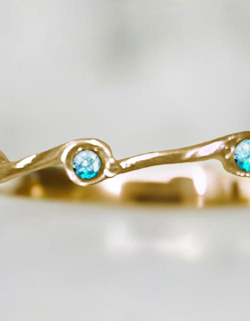 Load image into Gallery viewer, Aquamarine Birthstone Stacker Ring by The Urban Charm
