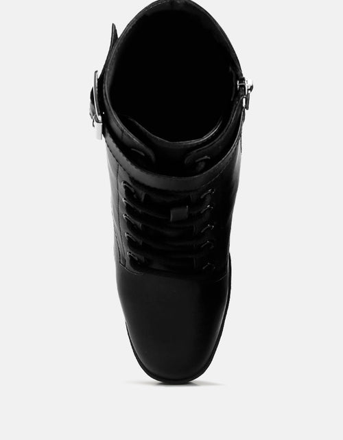 Load image into Gallery viewer, grahams faux leather lace up boots by London Rag

