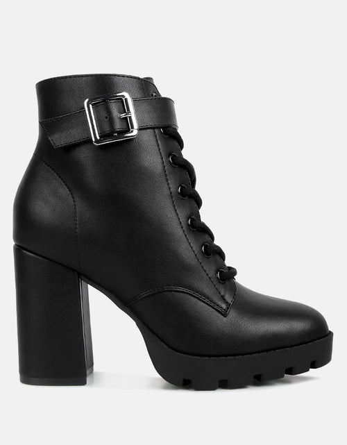 Load image into Gallery viewer, grahams faux leather lace up boots by London Rag

