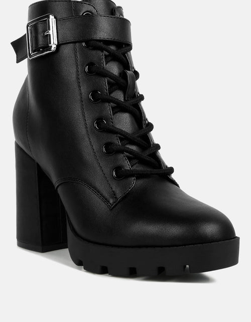 Load image into Gallery viewer, grahams faux leather lace up boots by London Rag
