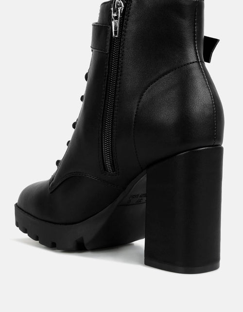 Load image into Gallery viewer, grahams faux leather lace up boots by London Rag
