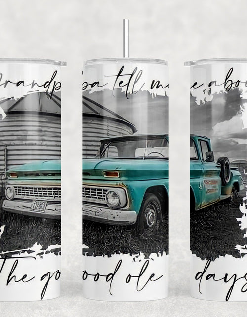 Load image into Gallery viewer, Grandpa Tell Me About The Good Ole Days|Skinny Tumbler|Optional Bluetooth Speaker| Speaker Color Varies by Rowdy Ridge Co
