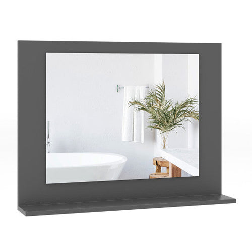 Load image into Gallery viewer, Rectangle Bathroom Mirror with Shelf 23.5 x 17.5 Inch and Wood Frame-Gray
