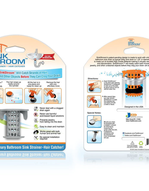 Load image into Gallery viewer, SinkShroom® (Gray) The Hair Catcher That Prevents Clogged Bathroom Sink Drains by TubShroom.com
