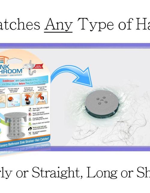 Load image into Gallery viewer, SinkShroom® (Gray) The Hair Catcher That Prevents Clogged Bathroom Sink Drains by TubShroom.com
