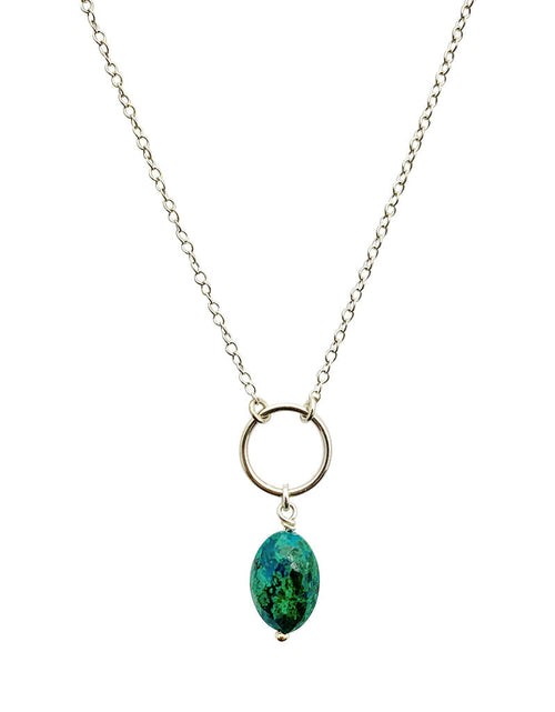 Load image into Gallery viewer, Chrysocolla Circle Necklace by SLATE + SALT
