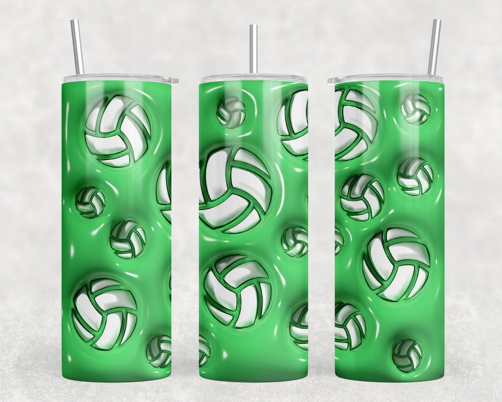 Green Volleyball|Skinny Tumbler|Optional Bluetooth Speaker| Speaker Color Varies by Rowdy Ridge Co