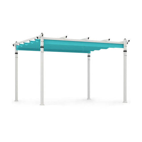 Load image into Gallery viewer, Outdoor Pergola with Retractable Canopy and Aluminum Frame-Turquoise

