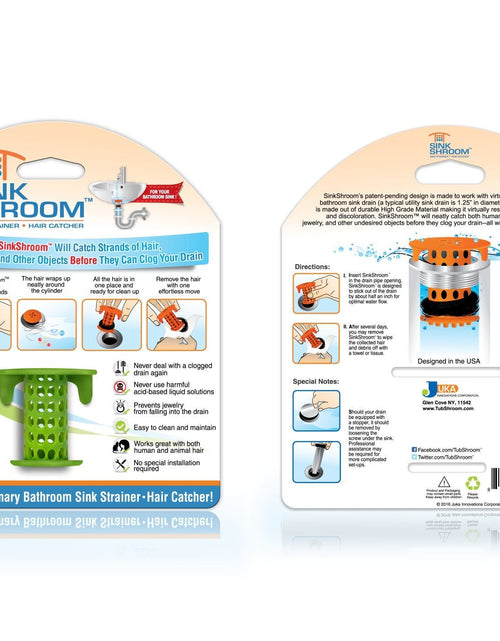 Load image into Gallery viewer, SinkShroom® (Green) The Hair Catcher That Prevents Clogged Bathroom Sink Drains by TubShroom.com
