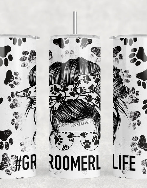 Load image into Gallery viewer, Groomer Life|Skinny Tumbler|Optional Bluetooth Speaker| Speaker Color Varies by Rowdy Ridge Co
