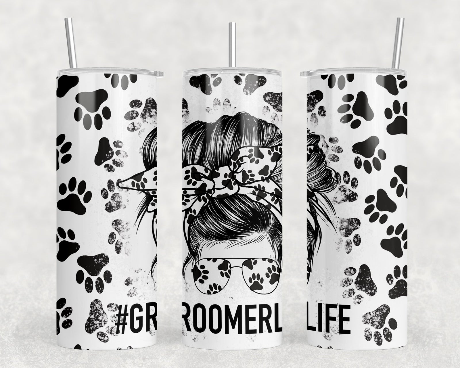 Groomer Life|Skinny Tumbler|Optional Bluetooth Speaker| Speaker Color Varies by Rowdy Ridge Co