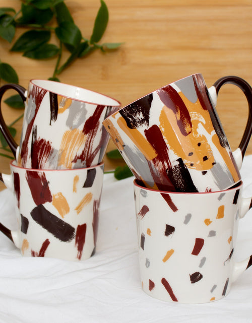 Load image into Gallery viewer, Set Of Four Artwork Palette Series Ceramic Mugs by Izhar Studio- CA
