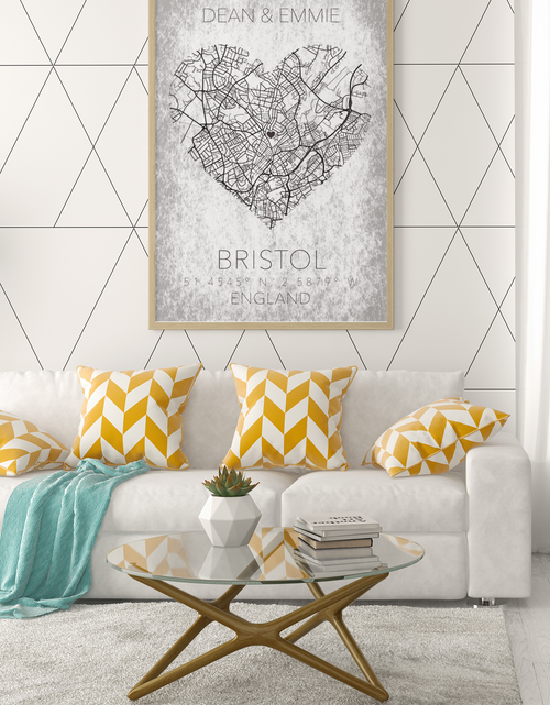 Load image into Gallery viewer, Couples Love Heart Map Any City &amp; Country with Coordinates Personalised 2022 Wall Decor Print with 10 New Styles by WinsterCreations™ Official Store
