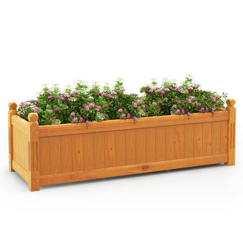 Load image into Gallery viewer, Wooden Rectangular Garden Bed with Drainage System-Natural
