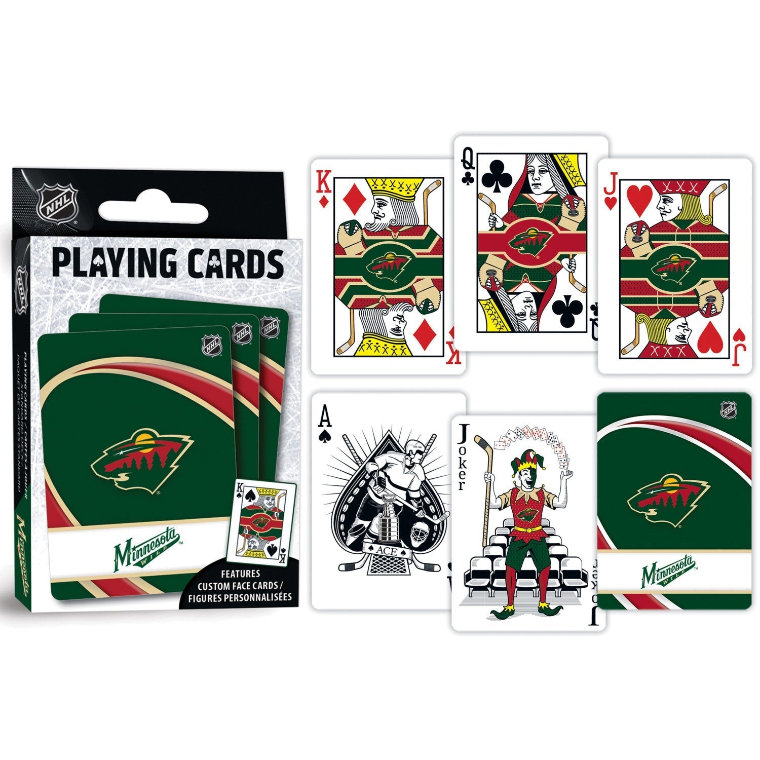 Minnesota Wild Playing Cards - 54 Card Deck by MasterPieces Puzzle Company INC