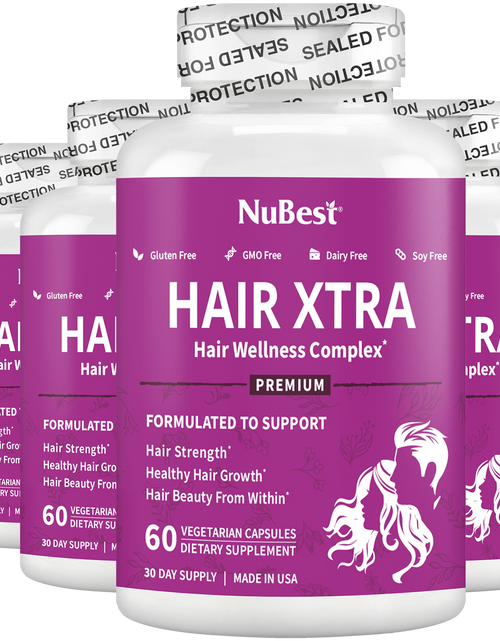 Load image into Gallery viewer, Hair Xtra, Premium Hair Growth Support for Men &amp; Women, 60 Vegan Capsules by NuBest Nutrition®
