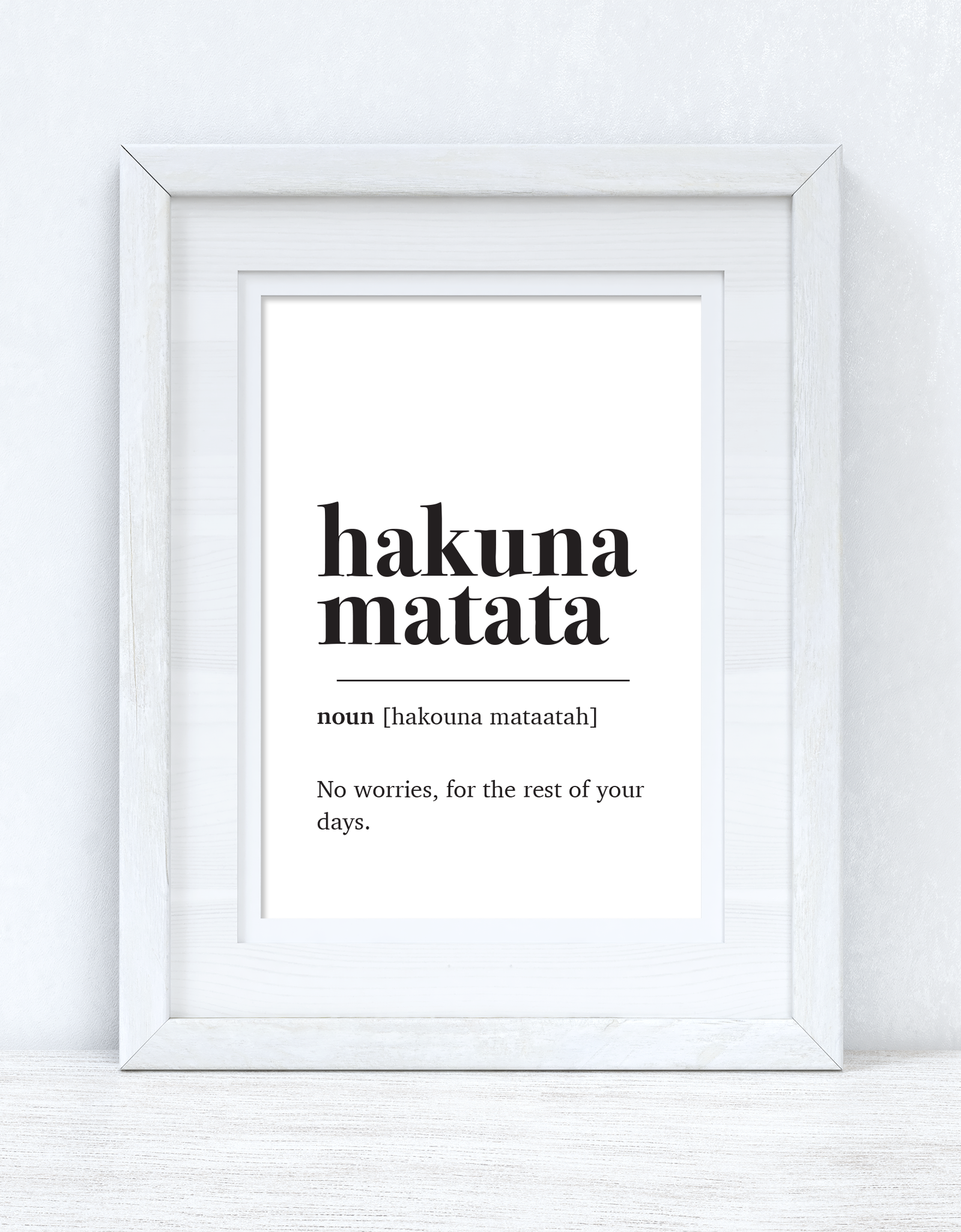 Hakuna Matata Definition Simple Home Wall Decor Print by WinsterCreations™ Official Store