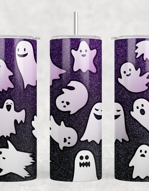Load image into Gallery viewer, Halloween Ghosts - 20 oz Steel Skinny Tumbler - Optional Blue Tooth Speaker - Speaker Color will Vary by Rowdy Ridge Co
