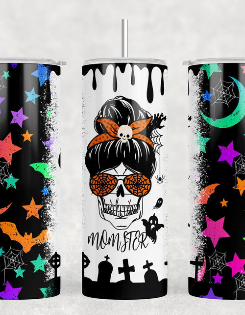 Load image into Gallery viewer, Halloween Momster - 20 oz Steel Skinny Tumbler - Optional Blue Tooth Speaker - Speaker Color will Vary by Rowdy Ridge Co
